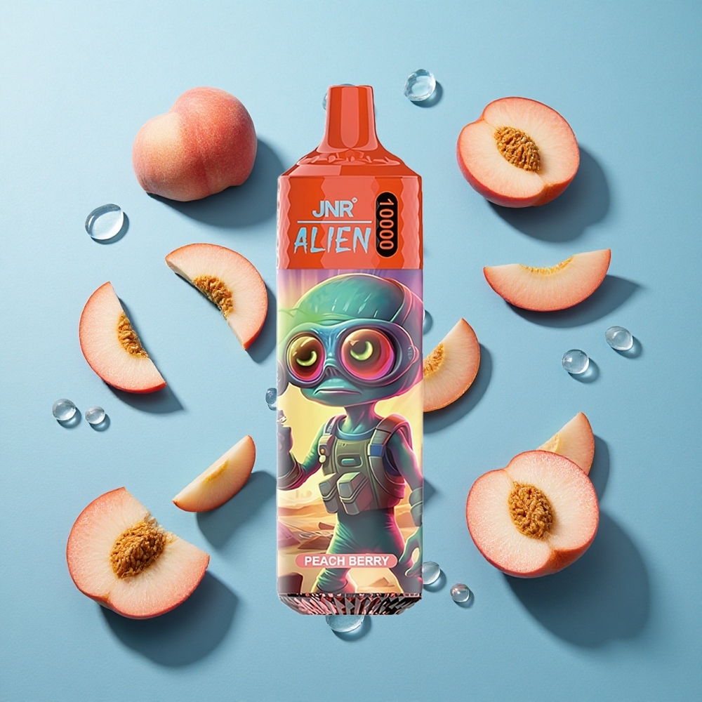 JNR Alien 10000 Puffs 850mAh Typ-C-Pfirsich-Beere