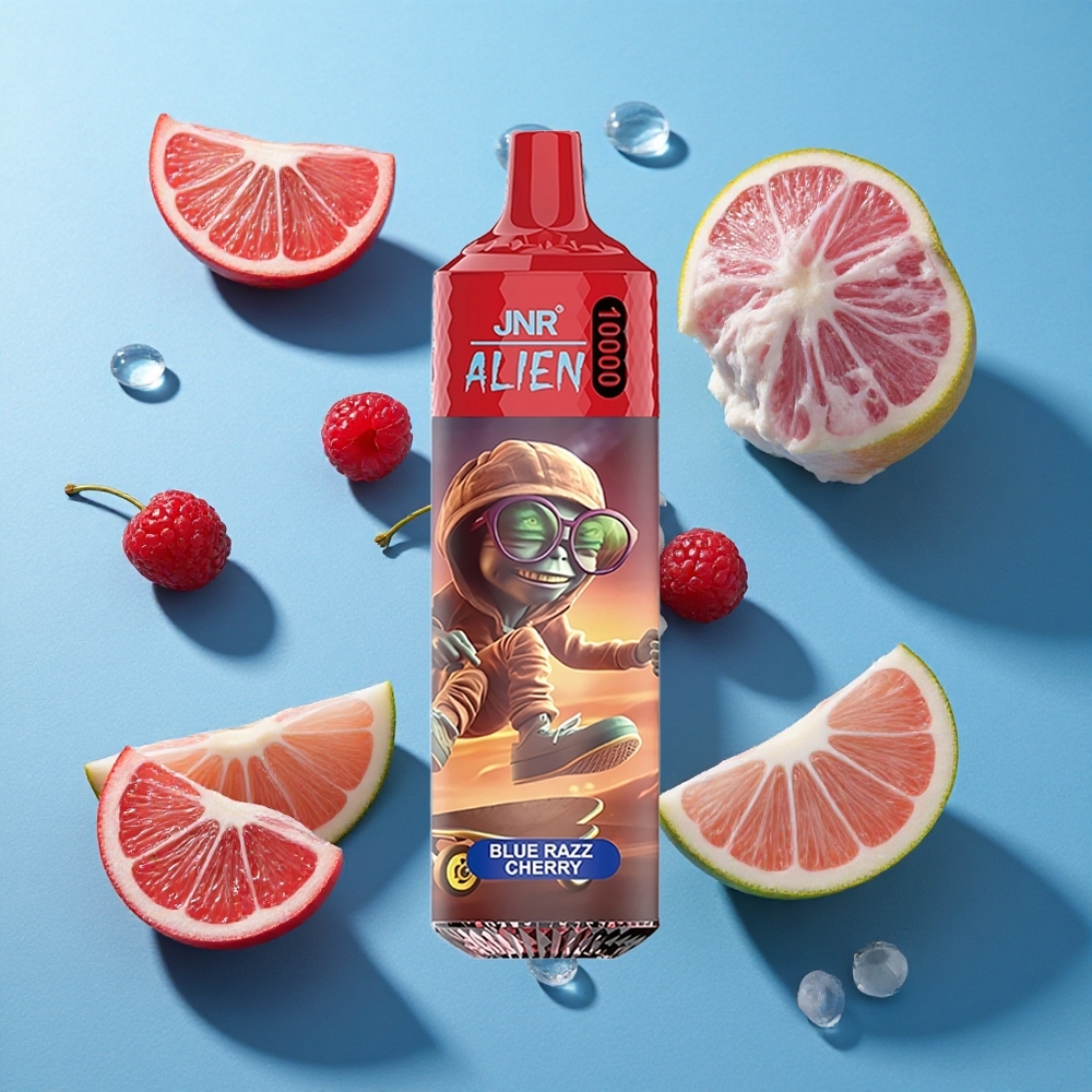 JNR Alien 10000 Puffs Einweg-Vape Blaue Himbeere Kirsche mit 850mAh Akku und RGB-LED