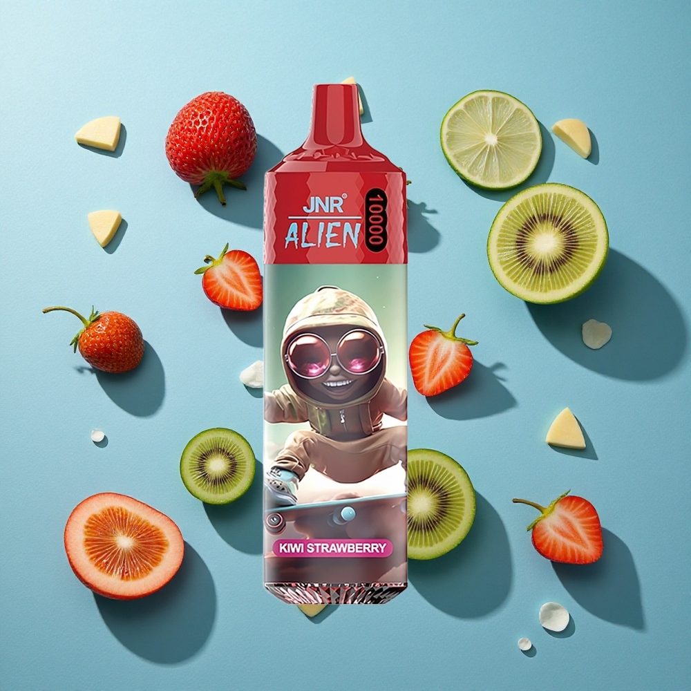 JNR Alien 10000 Puffs Einweg-Vape Kiwi-Erdbeere mit 850mAh Akku und Typ-C Schnellladung