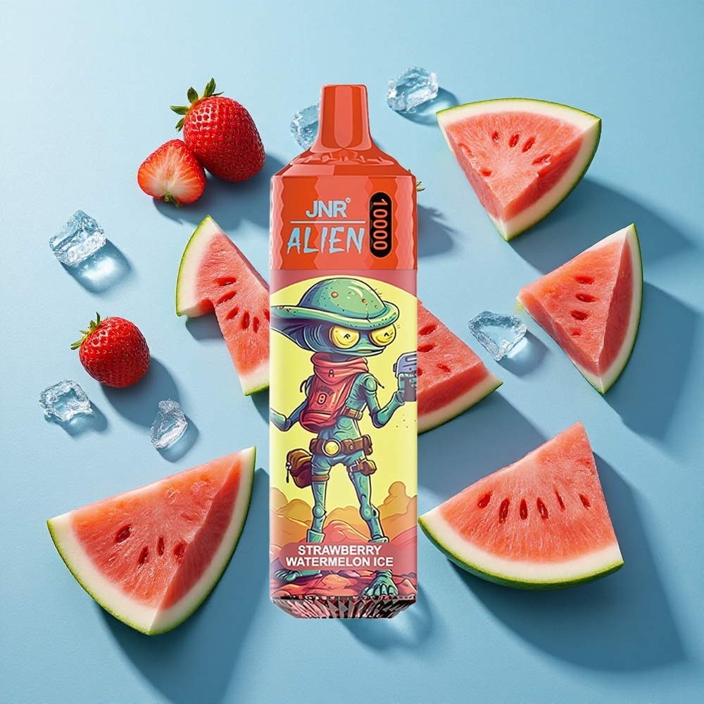 JNR Alien 10000 Puffs Erdbeer Wassermelone Eis mit 850mAh Akku und Typ-C Schnellladung