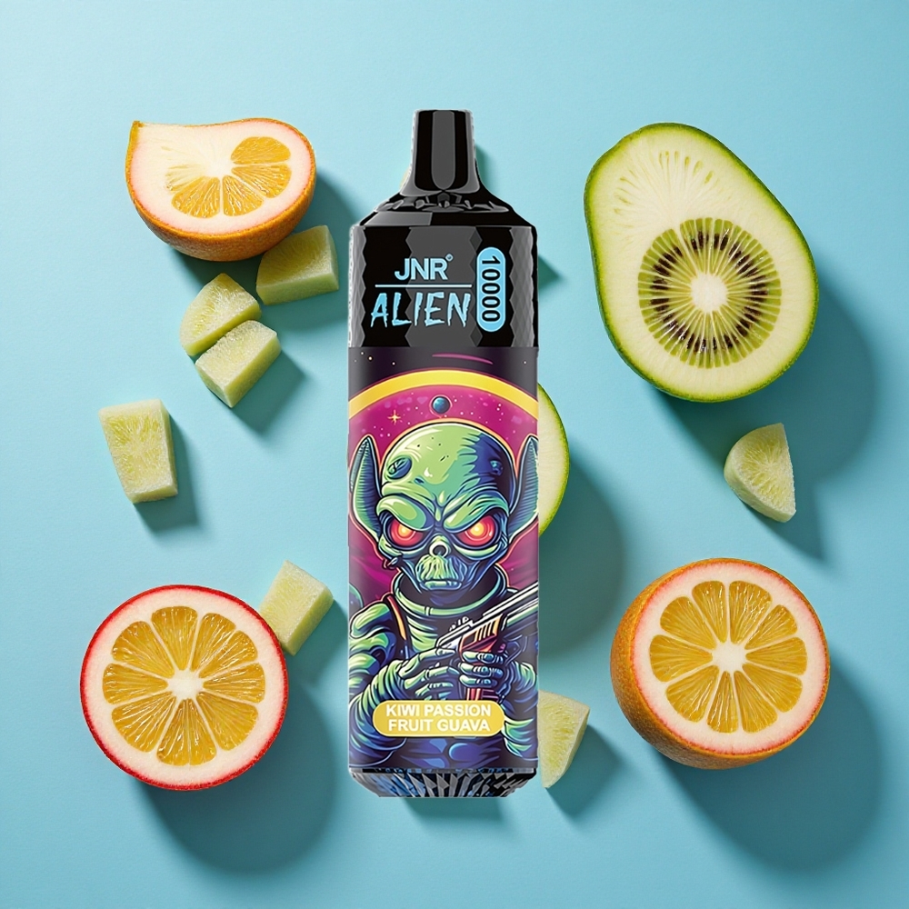 JNR Alien 10000 Puffs Kiwi Passionsfrucht Guave mit 850mAh Akku und Typ-C Schnellladung