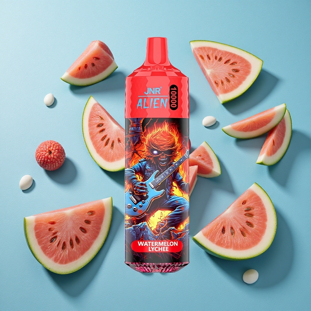 JNR Alien 10000 Puffs Wassermelone Litschi mit 850mAh Akku und RGB-LED