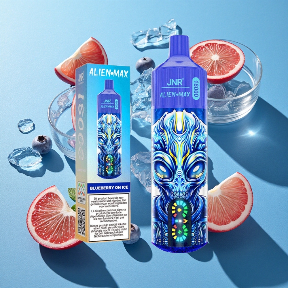 JNR Alien Max 18000 Puffs Doppelkern & LED-Anzeige Blaubeere Eis