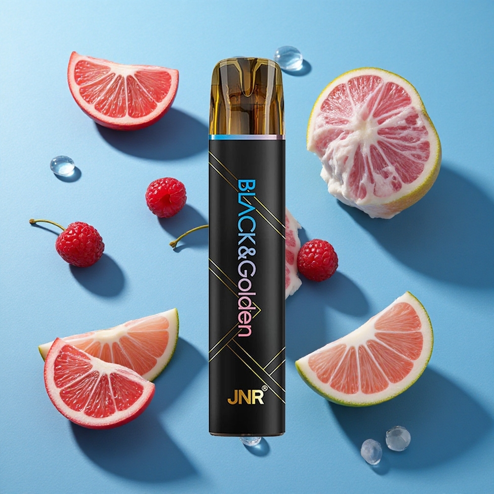 JNR Black&Golden 600+200 Puffs Einweg-Vape Blaue Himbeere Kirsche TPD-zertifiziert