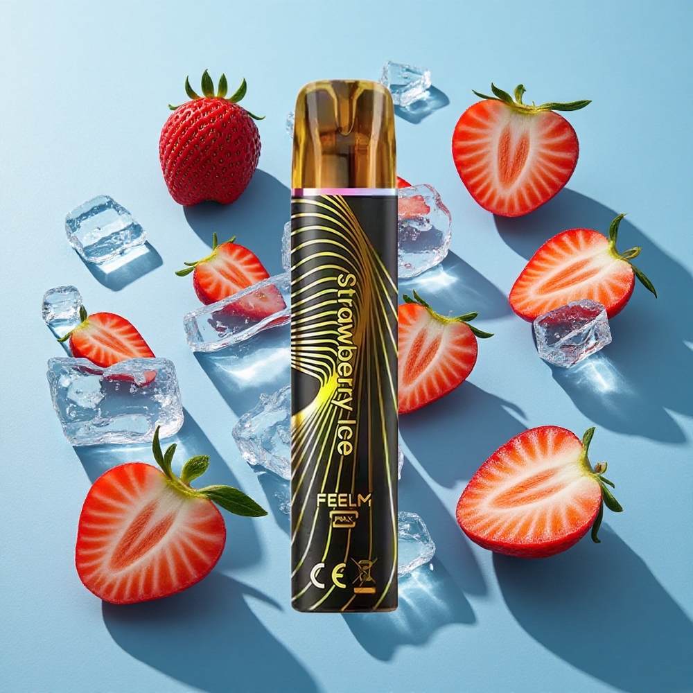 JNR Black&Golden 600+200 Puffs Wegwerf-Vape Erdbeer-Eis mit 800 Puffs und 550mAh Akku
