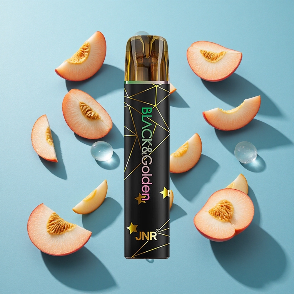JNR Black&Golden 600+200 Puffs Wegwerf-Vape Frucht Pfirsich mit 800 Puffs und 550mAh Akku