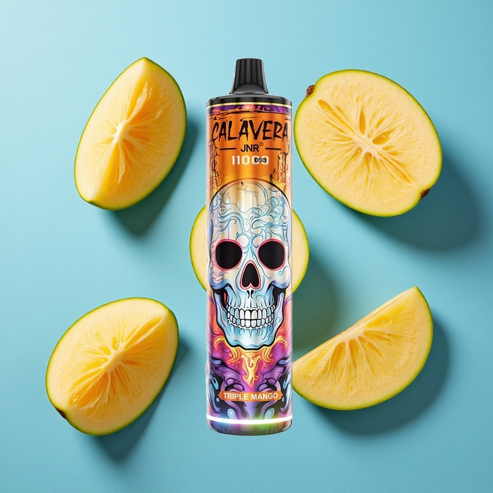 JNR Calavera 11000 Puffs Wegwerf-Vape Dreifach-Mango mit Typ-C-Ladeanschluss und 21ml E-Liquid-Kapazität
