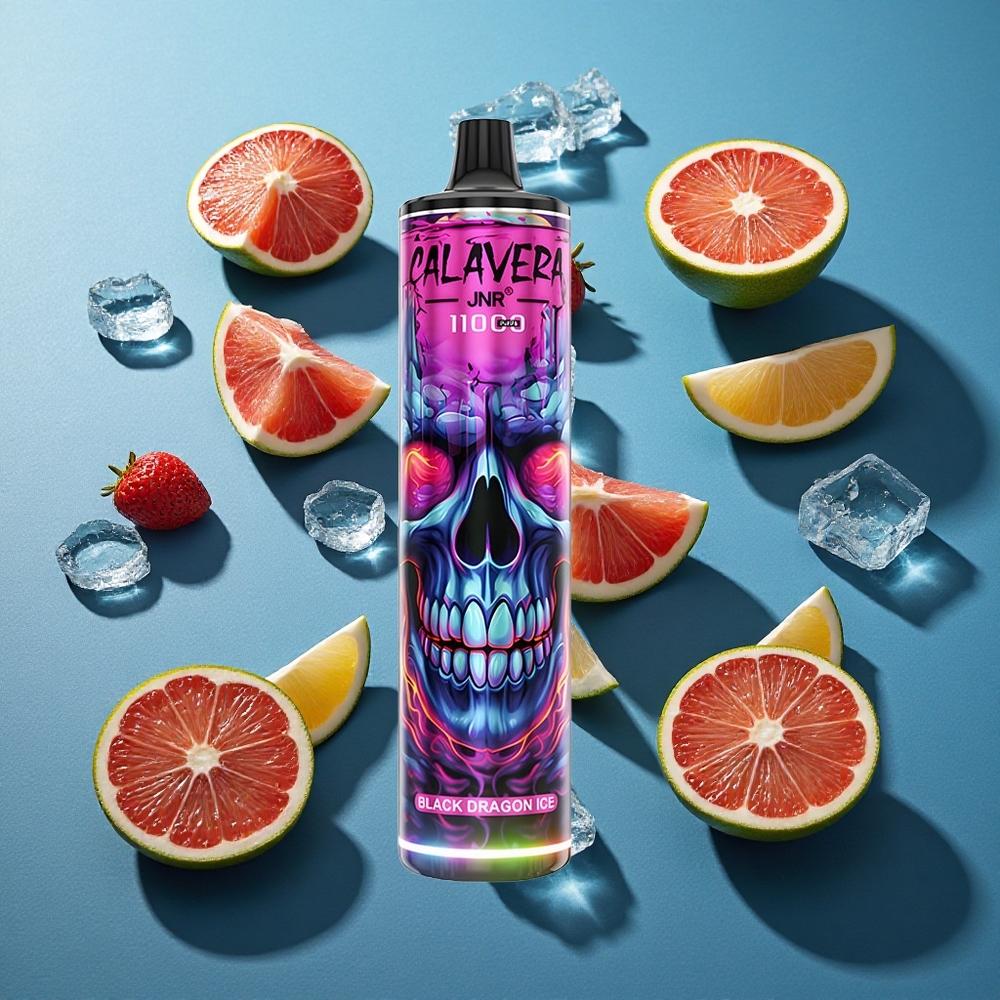 JNR Calavera 11000 Puffs Wegwerf-Vape Schwarz Drache Eis Typ-C-Ladeanschluss 21ml E-Liquid-Kapazität