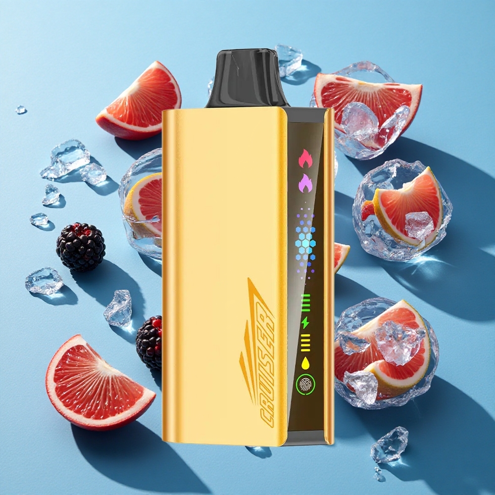 JNR Cruiser 12000 Puffs Kein-Aufladen Wegwerf-Vape Brombeer-Eis mit 3500-mAh-Batterie und Animation-Display