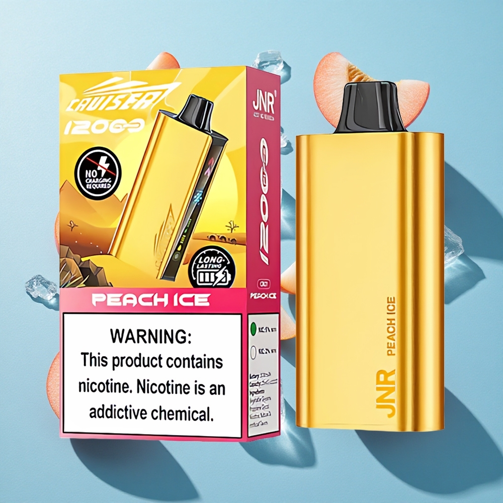 JNR Cruiser 12000 Puffs Pfirsich-Eis Vollmetall-Aluminium-Gehäuse No-Charge Einweg-Vape