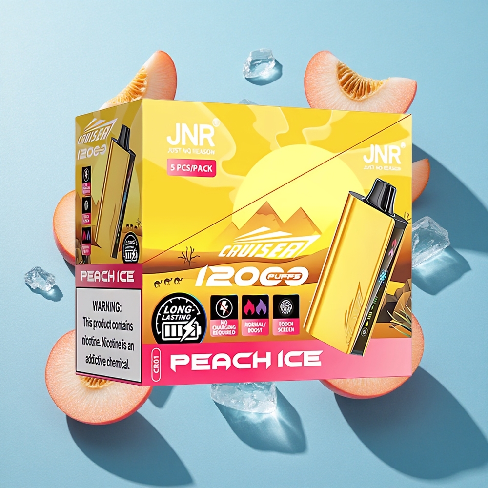 JNR Cruiser 12000 Puffs Pfirsich-Eis Vollmetall-Aluminium-Gehäuse No-Charge Einweg-Vape