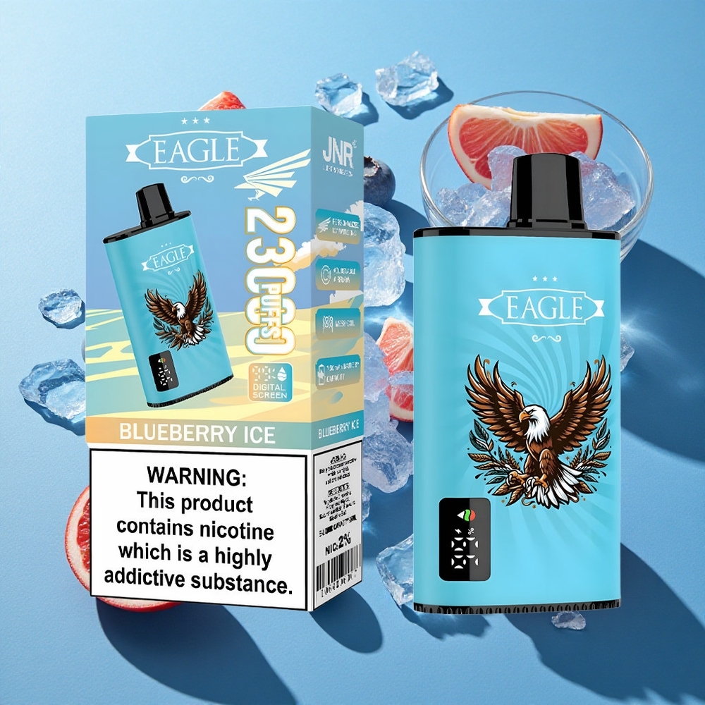 JNR EAGLE Smart 23000 Puffs Digitales Display & 1.0ohm Mesh Coil Wegwerf-Vape Heidelbeer-Eis