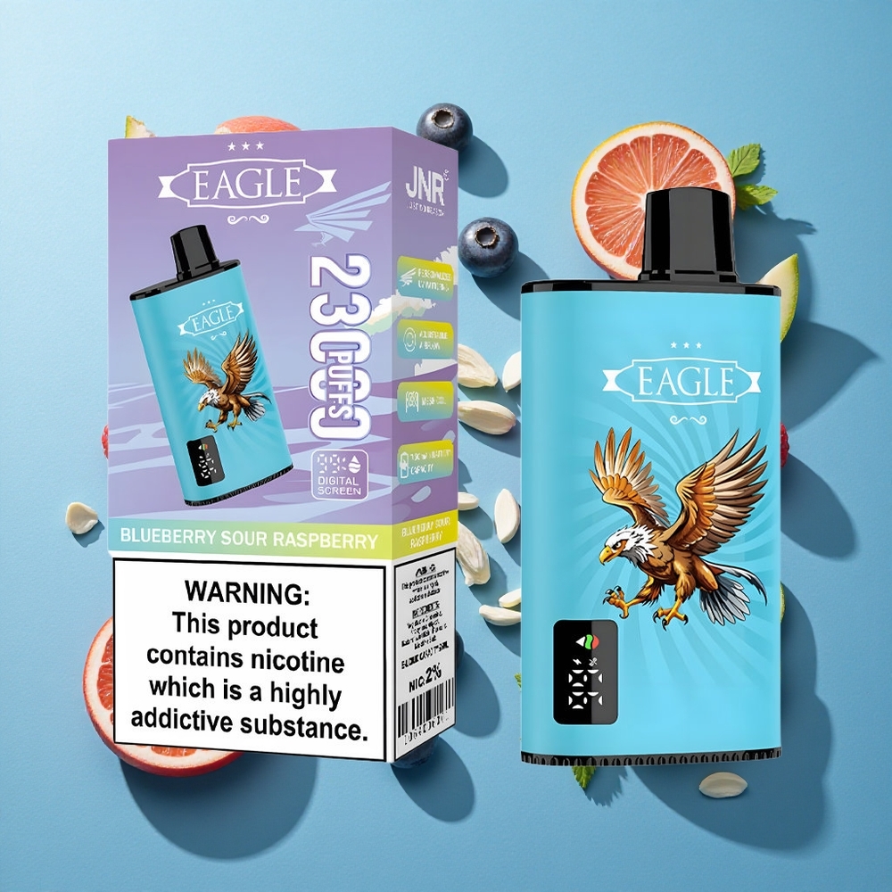JNR EAGLE Smart 23000 Puffs Einweg-Vape Blaubeere-Sauer-Himbeere mit Digitalem Display und 25ml E-Liquid-Kapazität