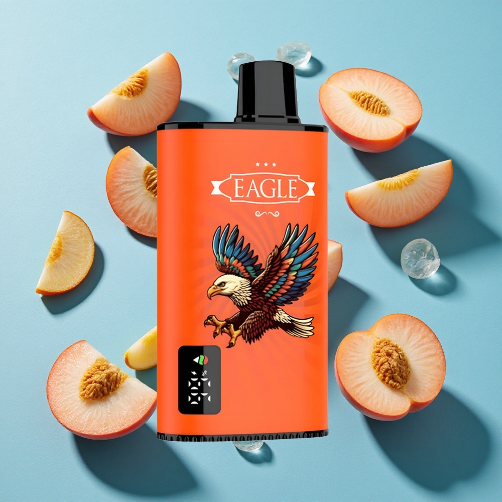 JNR EAGLE Smart 23000 Puffs Einweg-Vape Saftige Pfirsiche mit Digitalem Display und 25ml E-Liquid-Kapazität