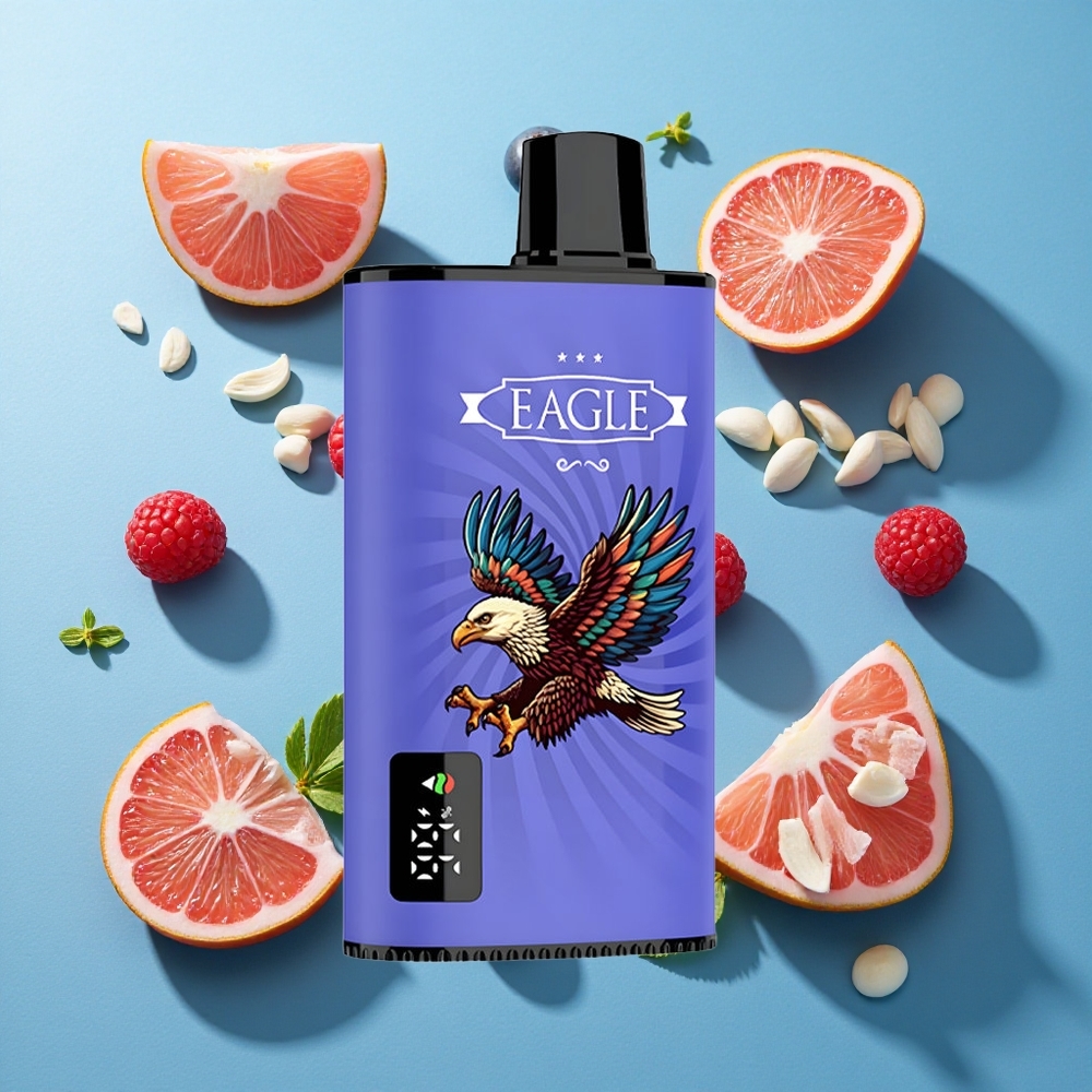 JNR EAGLE Smart 23000 Puffs Wegwerf-Vape Blaubeere Himbeere Kirsche mit Digitalem Display und 25ml e-Liquid-Kapazität