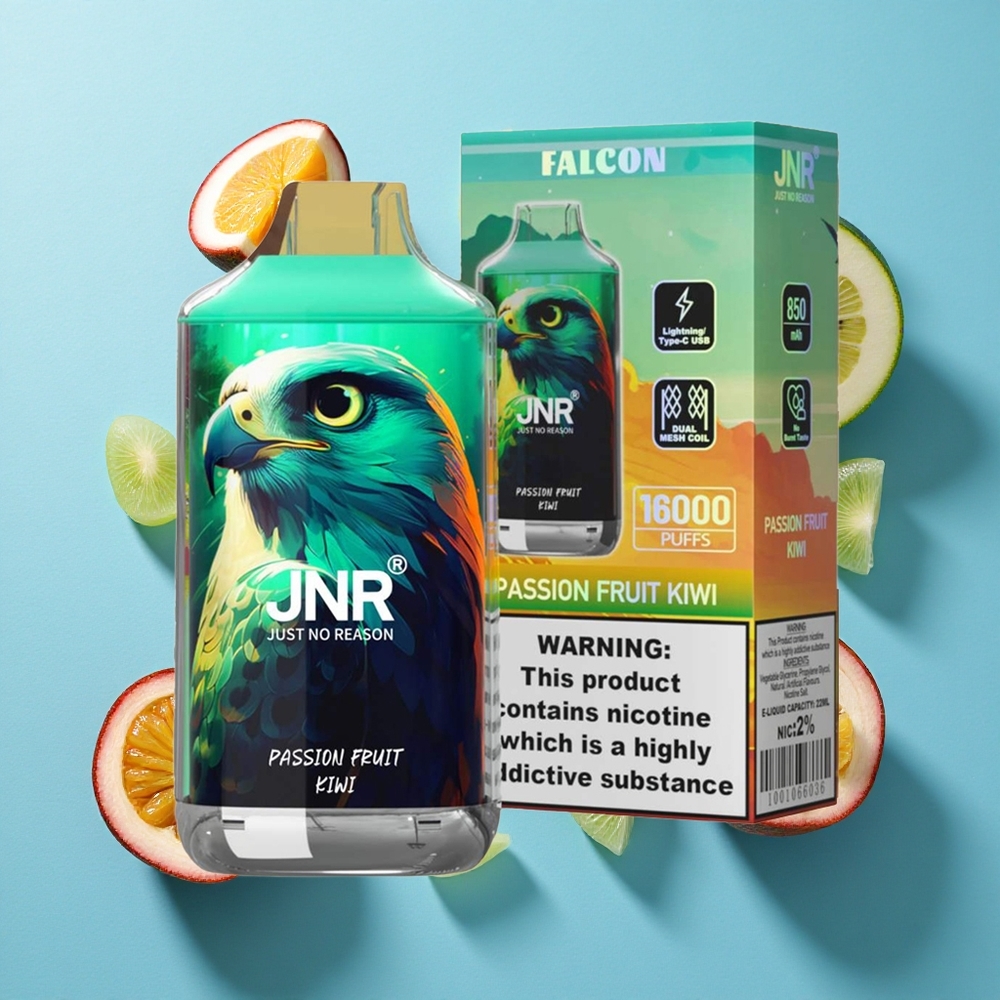 JNR Falcon 16000 Puffs 22ml Maracuja-Kiwi Dual Mesh Coil