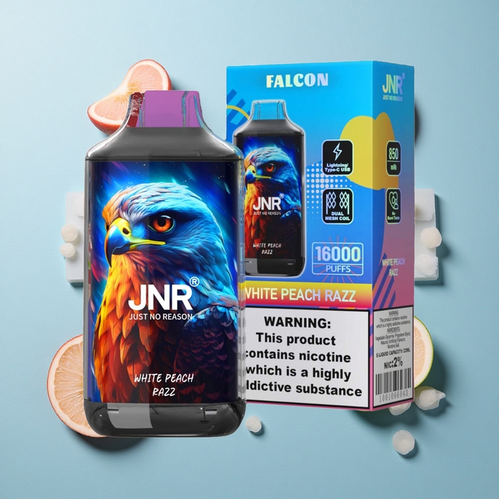 JNR Falcon 16000 Puffs 850 mAh Weißer Pfirsich Himbeere
