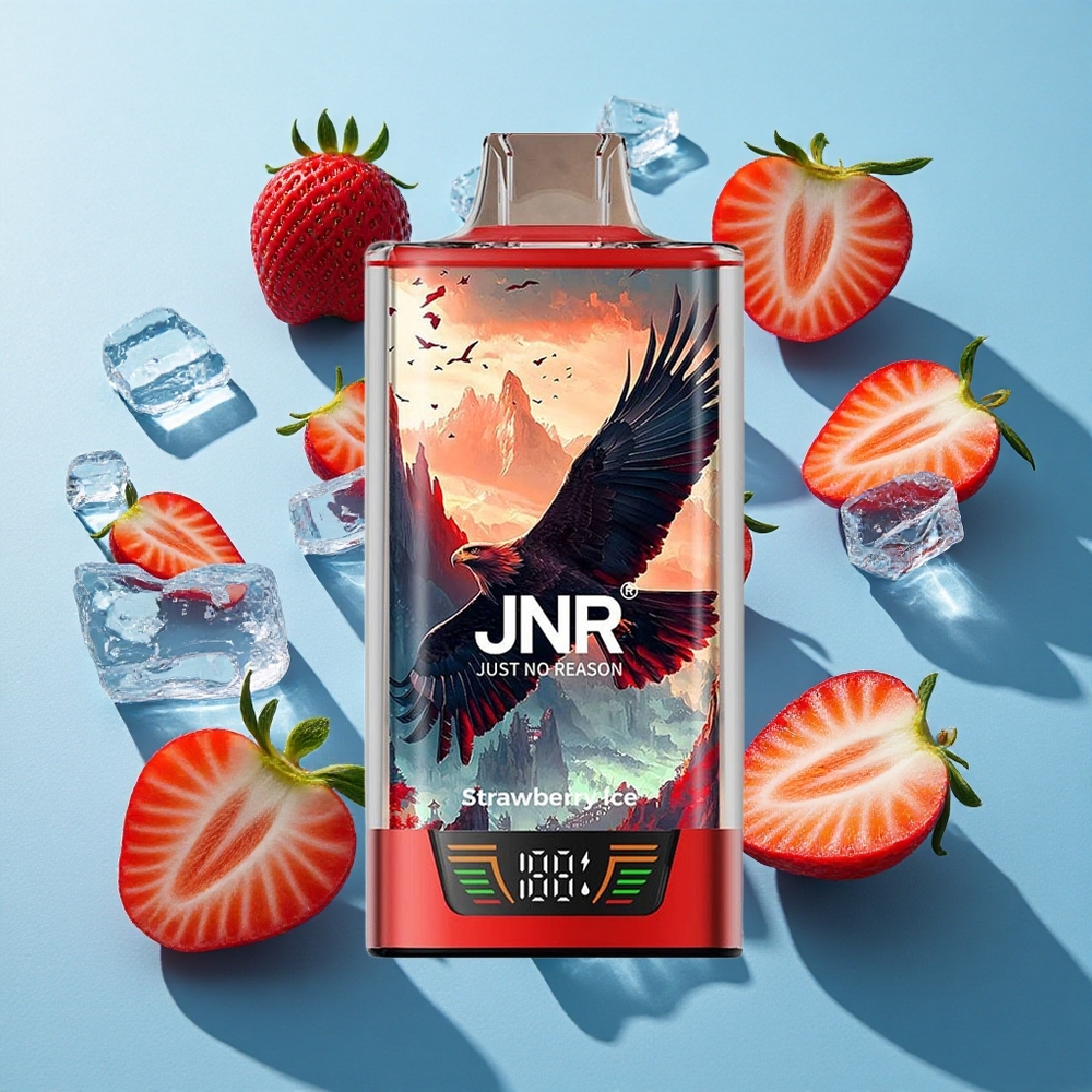 JNR Falcon Pro 28000 Einweg Vape Erdbeer-Eis mit 30ml Füllmenge und Smart Display