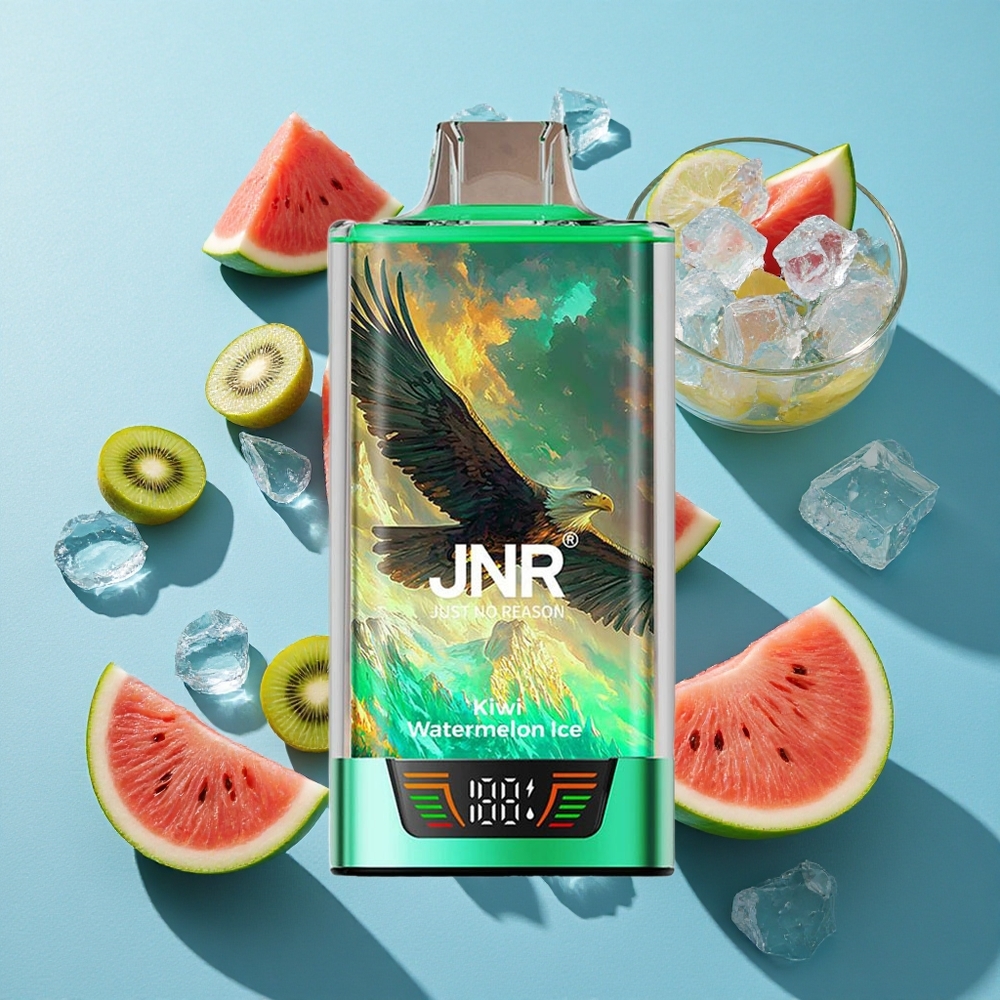 JNR Falcon Pro 28000 Einweg-Vape Kiwi-Wassermelone-Eis mit 28000 Puffs und 30ml Füllmenge