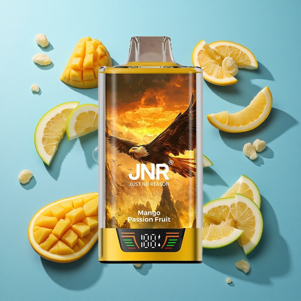 JNR Falcon Pro 28000 Mango-Passionsfrucht mit 30ml Füllmenge und Dual-Mesh-Coil