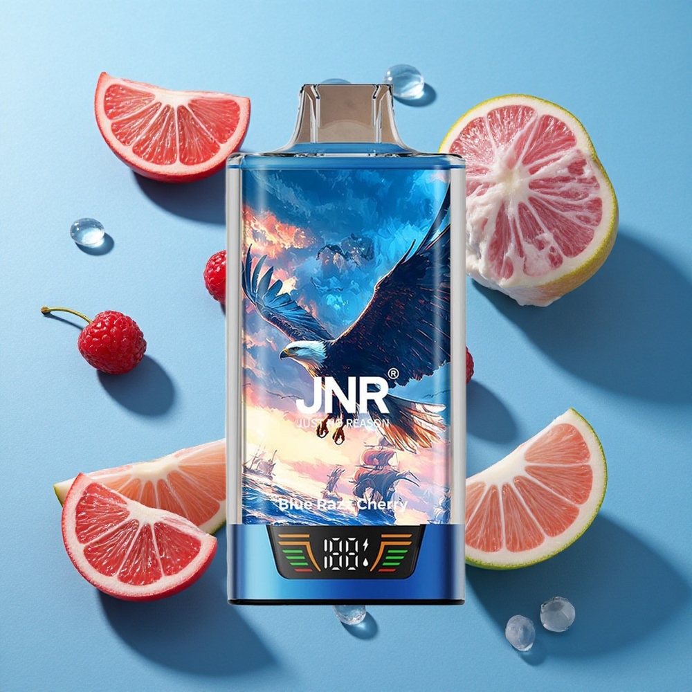 JNR Falcon Pro 28000 Wegwerf-Vape Blau-Razz-Kirsche mit 30ml Vorratsbehälter und 950mAh Akku
