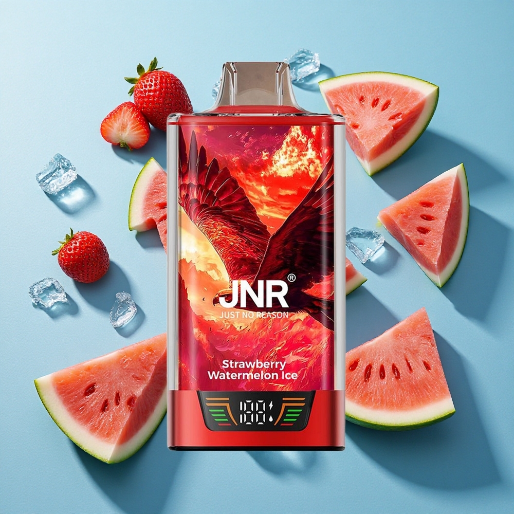 JNR Falcon Pro 28000 Wegwerf-Vape Erdbeer-Wassermelone-Eis mit Smart Display und Dual Mesh Coil