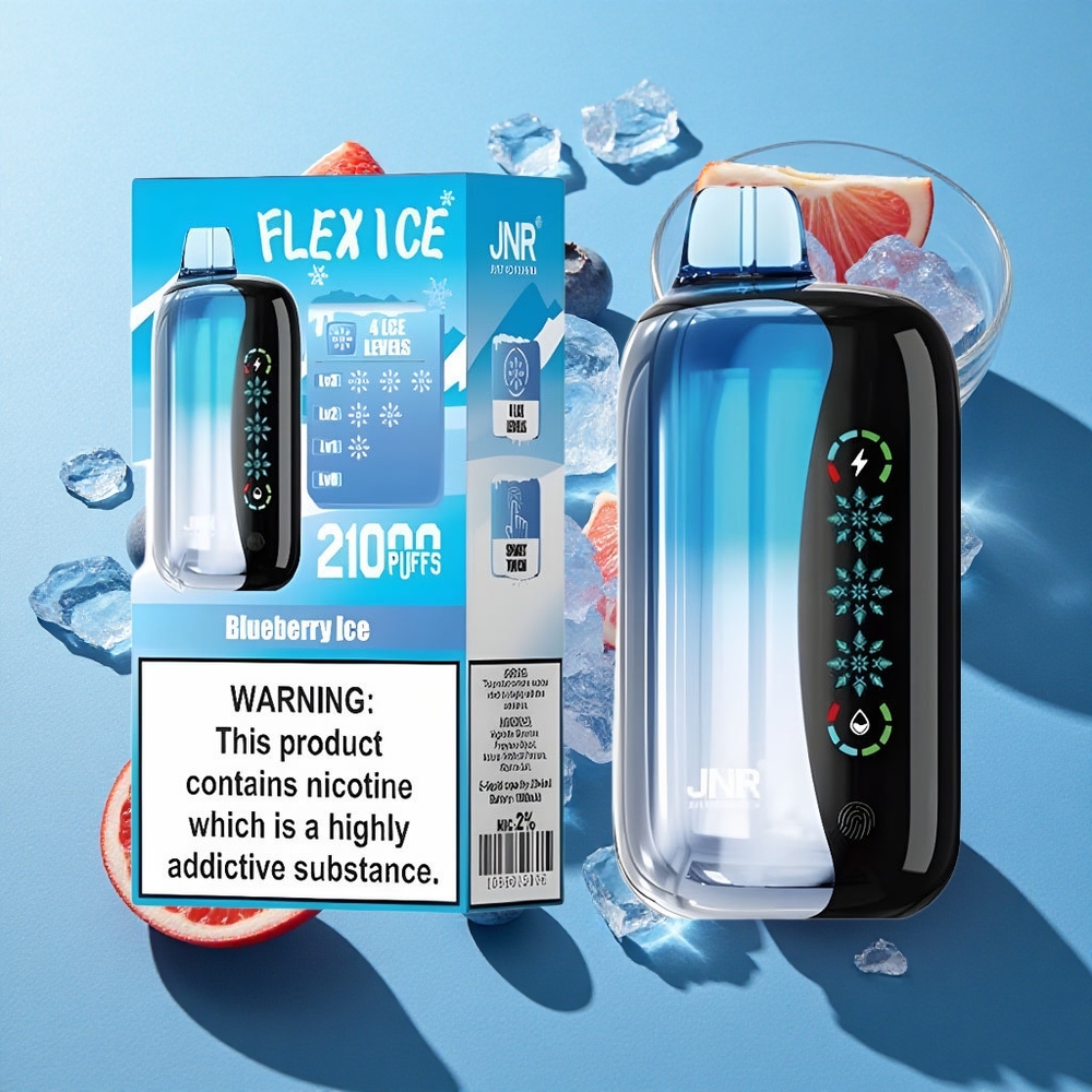 JNR Flex Ice 21000 Puffs Einweg-Vape Heidelbeer-Eis mit 26ml E-Liquid und anpassbarer Luftströmung