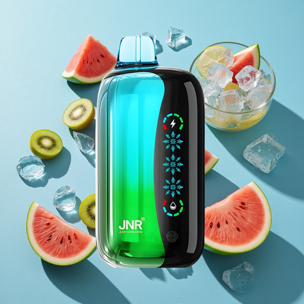 JNR Flex Ice 21000 Puffs Einweg-Vape Kiwi-Wassermelone-Eis mit anpassbarer Eisstärke und 26ml E-Liquid