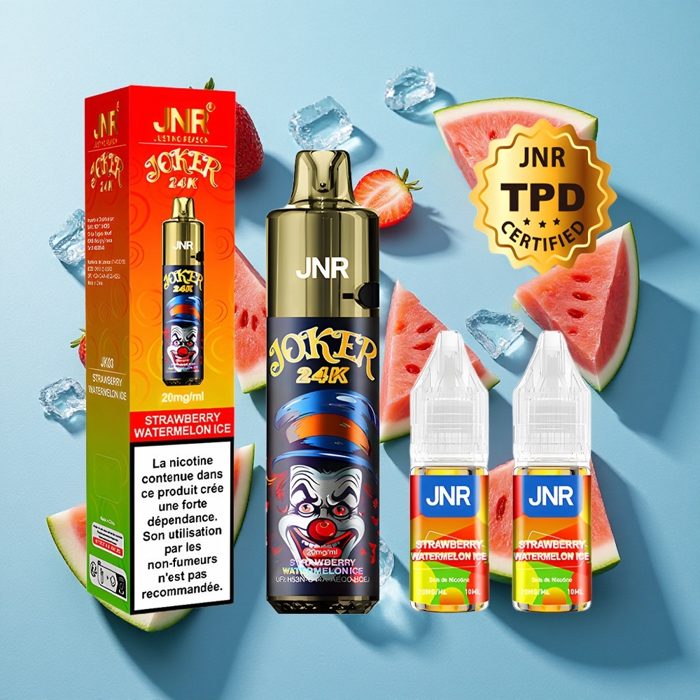 JNR Joker 24K Puffs Einweg-Vape Erdbeer Wassermelone Eis mit 800mAh Akku und Typ-C-Ladung