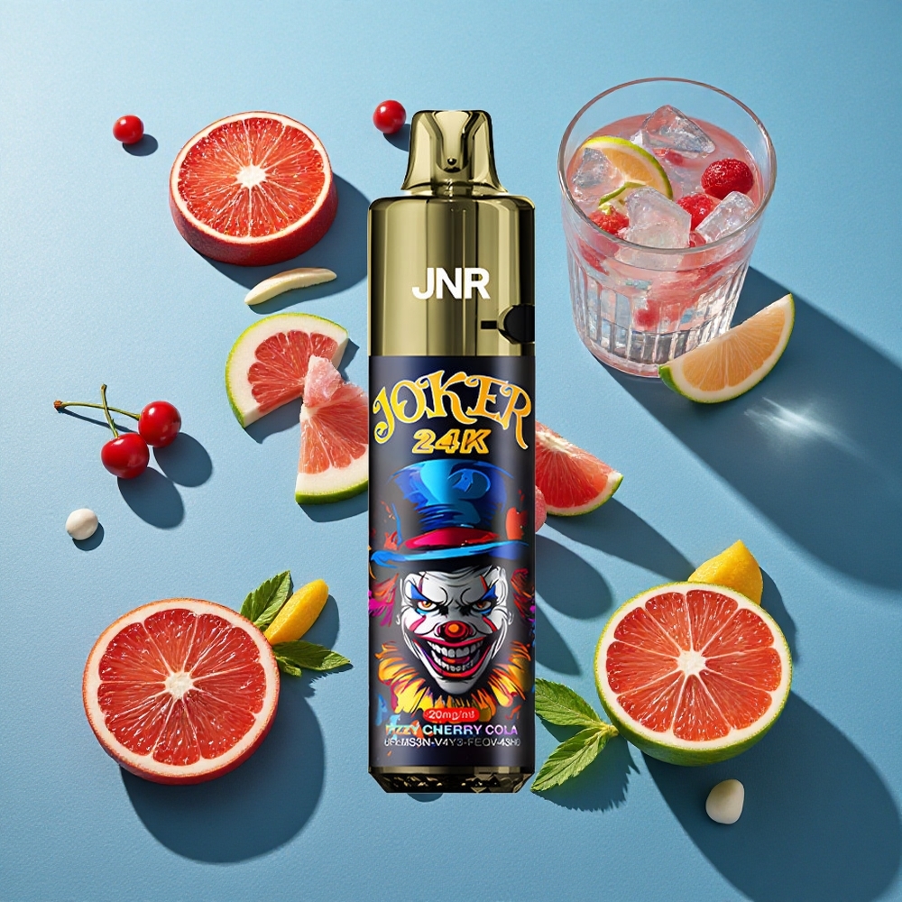 JNR Joker 24K Puffs Wegwerf-Vape Sprudelnde Kirsch-Cola mit 800mAh Akku und Typ-C-Ladung