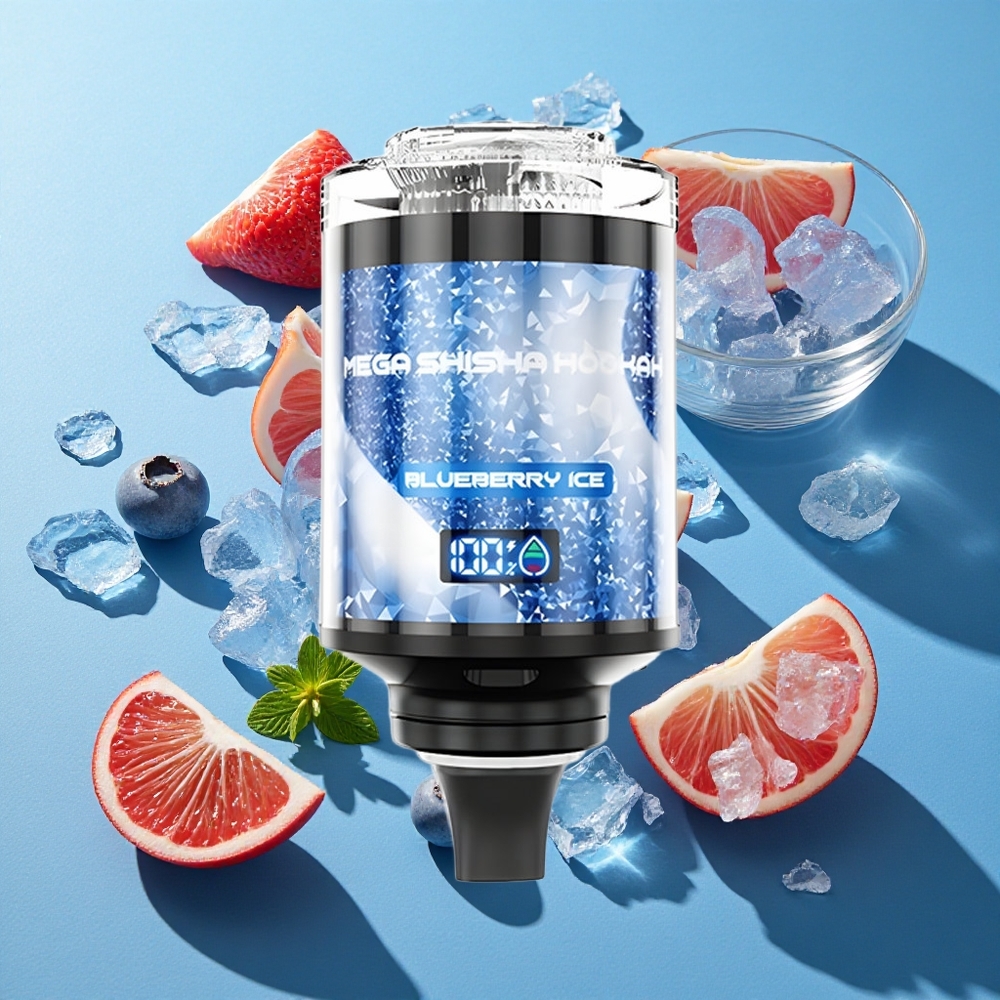 JNR Mega Shisha Hookah 100K Blaubeer-Eis Desktop-Kompatibilität 100000 Puffs 60ml e-Liquid