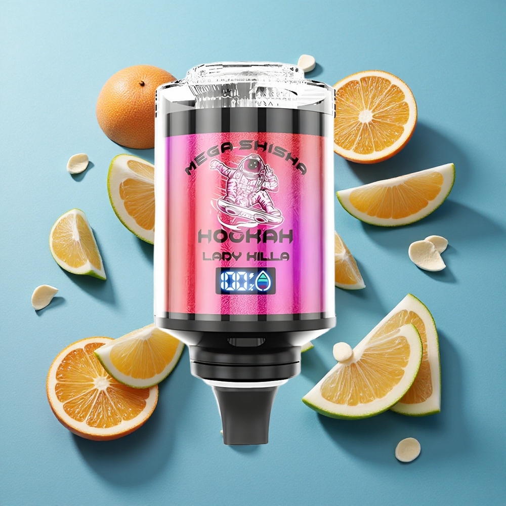 JNR Mega Shisha Hookah 100K Desktop Kompatibilität Lady Killa mit 100000 Puffs und 60ml E-Liquid-Kapazität