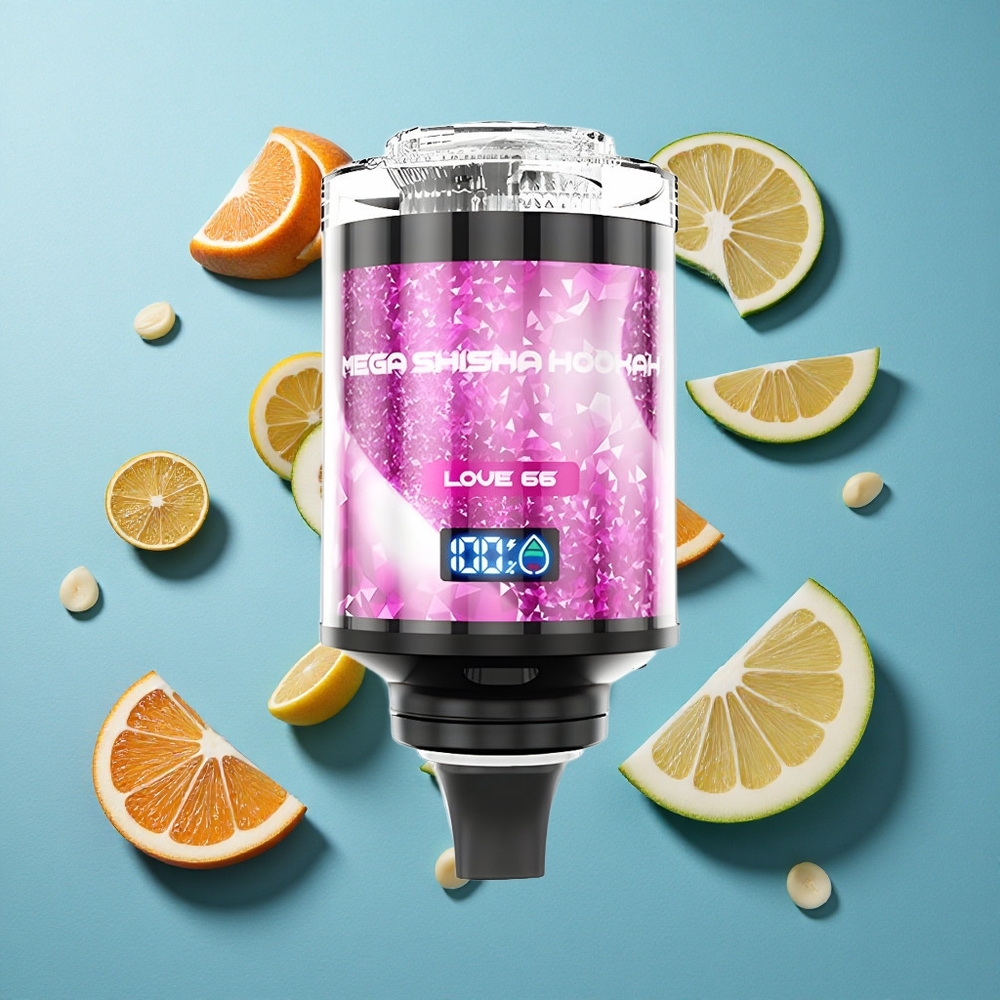 JNR Mega Shisha Hookah 100K Desktop Kompatibilität Liebe 66 mit 100000 Puffs und 60ml E-Liquid-Kapazität