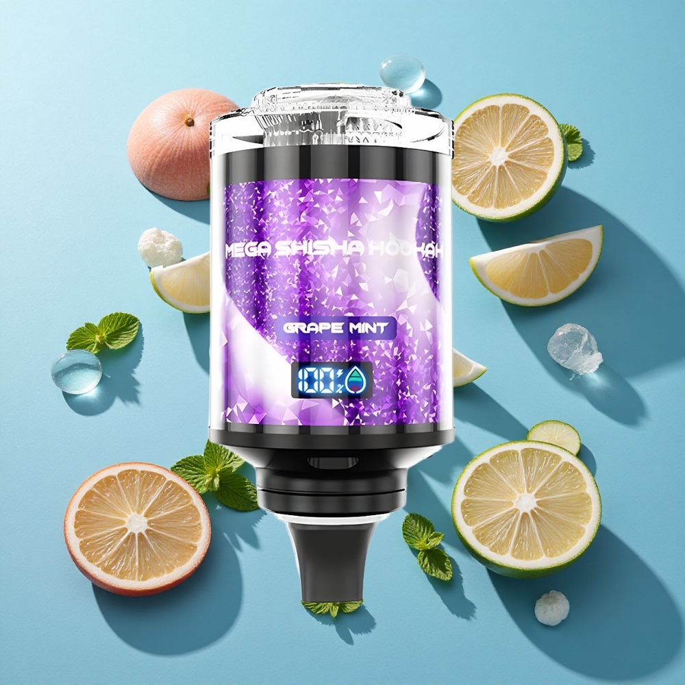 JNR Mega Shisha Hookah 100K Desktop Kompatibilität Traube Minze mit 100000 Puffs und 60ml E-Liquid-Kapazität