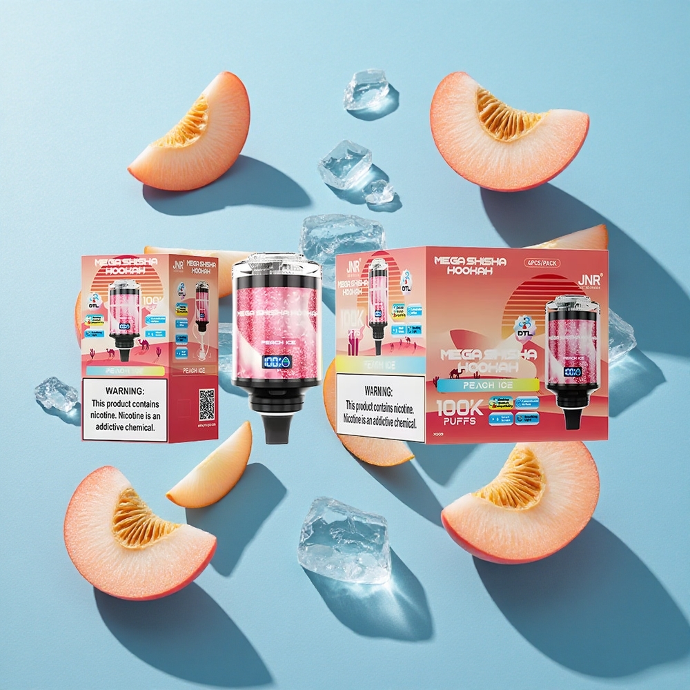 JNR Mega Shisha Hookah 100K Pfirsich-Eis mit 100000 Puffs und Typ-C-Schnellladung