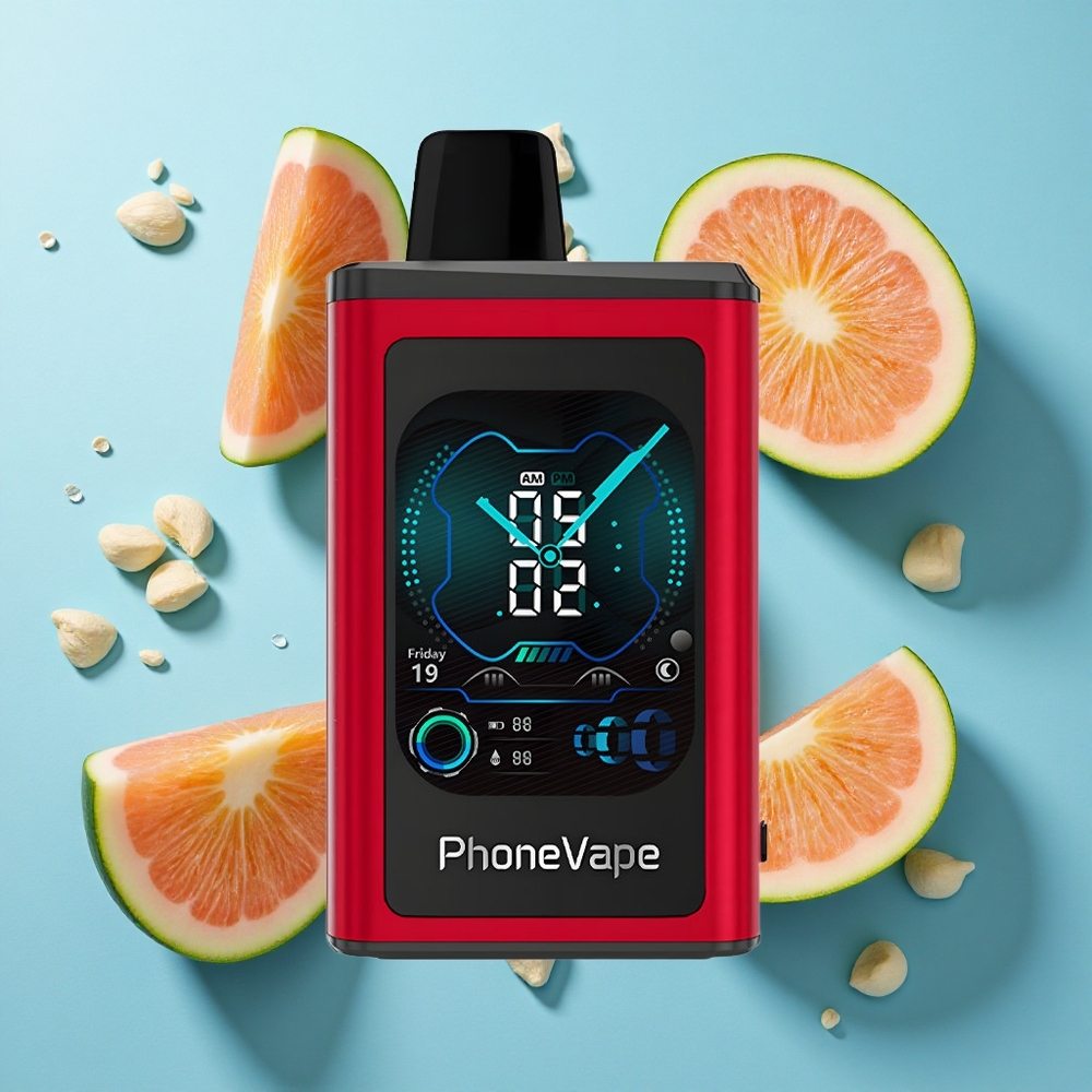 JNR PhoneVape 30000 Puffs Einweg-Vape Pfirsich Mango Wassermelone mit 850mAh Typ-C Akku und Turbo-Modus