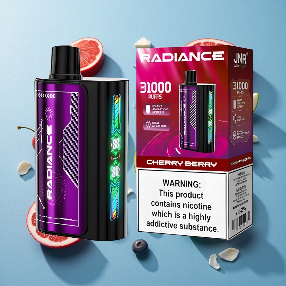 JNR Radiance 31000 Puffs Einweg-Vape Kirsch-Beere mit 28ml E-Liquid und Dual-Mesh-Coil