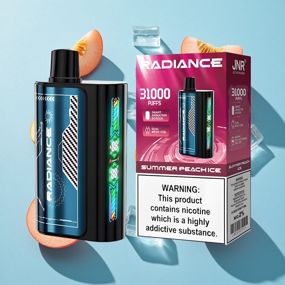 JNR Radiance 31000 Puffs Einweg-Vape Sommer Pfirsich Eis mit Dual Mesh Coil und Smart Animation Screen