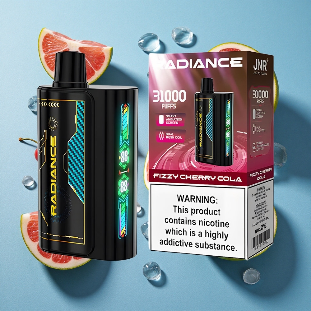 JNR Radiance 31000 Puffs Einweg-Vape Sprudelnde Kirschcola mit Dual-Mesh-Coil und 28ml E-Liquid