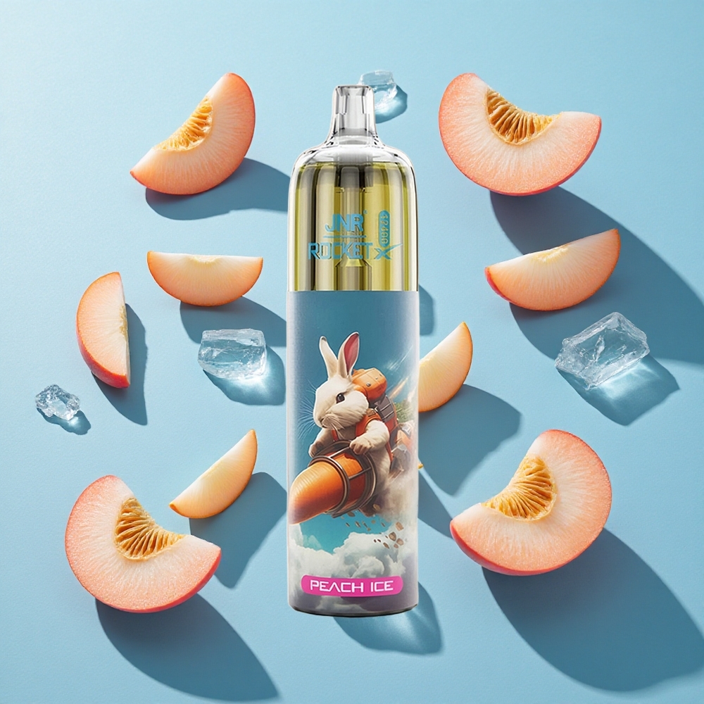 JNR Rocket-X 12400 Puffs Einstellbarer Luftstrom & RGB-Lichter Pfirsich-Eis