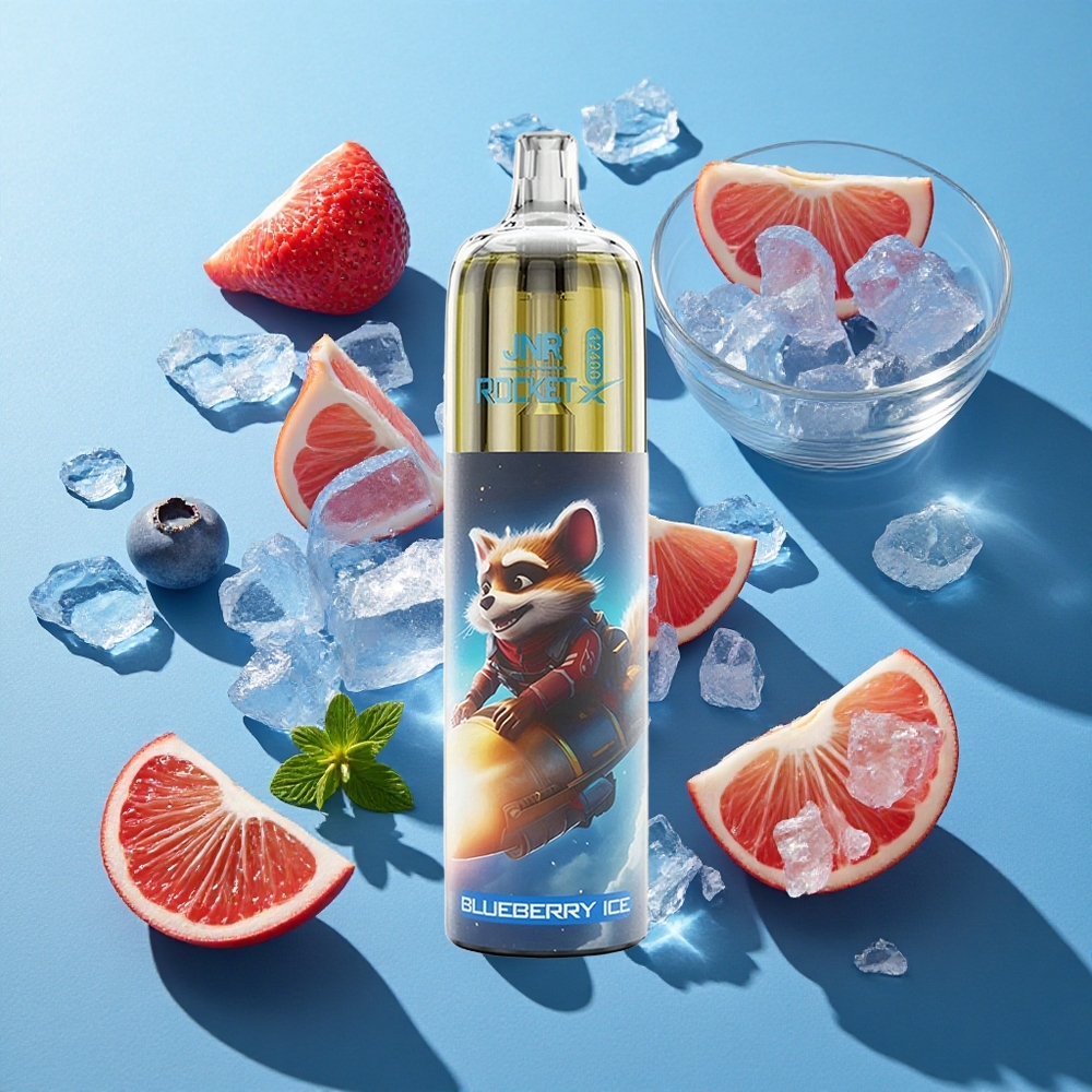 JNR Rocket-X 12400 Puffs Einweg-Vape Blaubeer-Eis mit RGB-Lichtern und 850mAh Akku