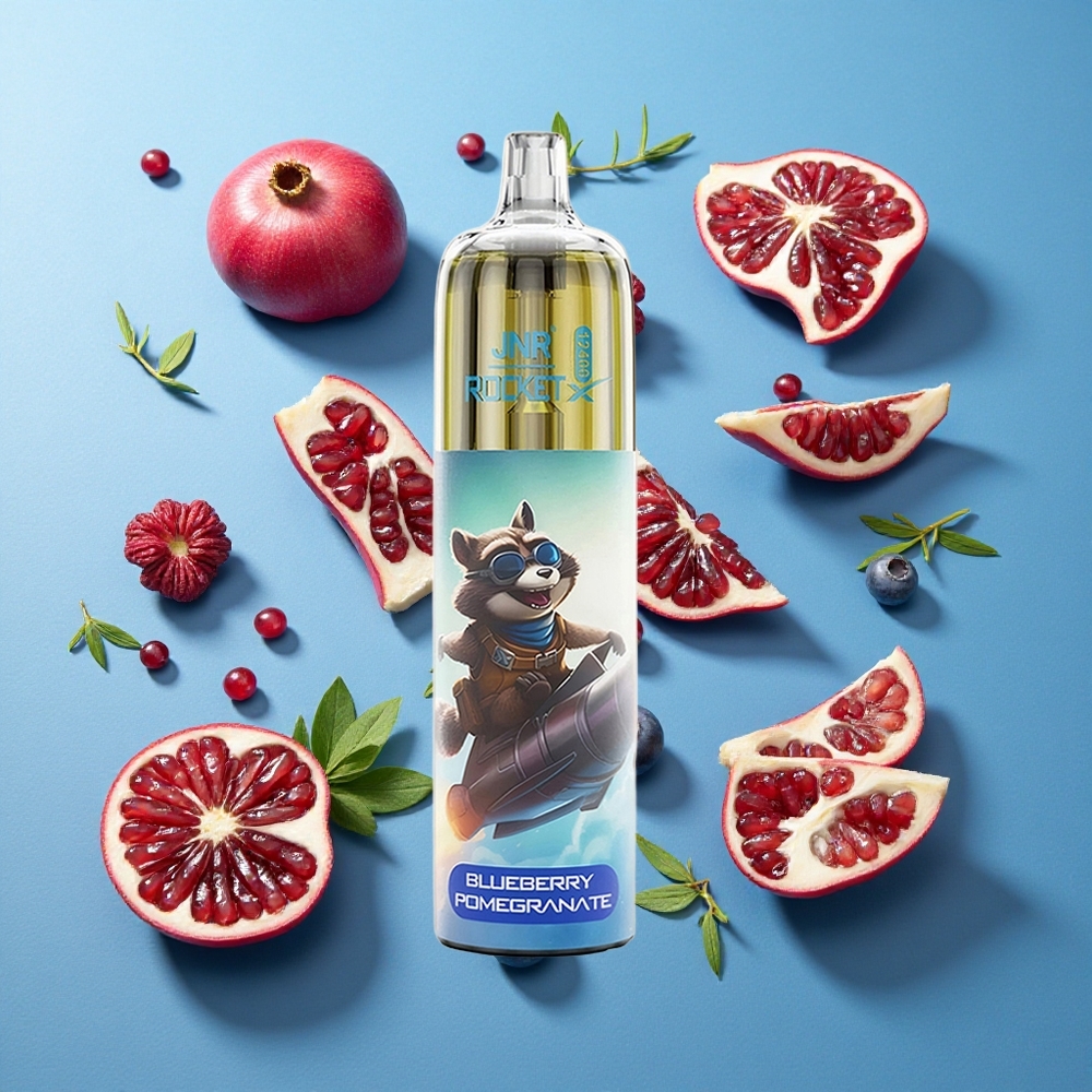 JNR Rocket-X 12400 Puffs Einweg-Vape Heidelbeere Granatapfel mit RGB-Lichtern und 850mAh Akku