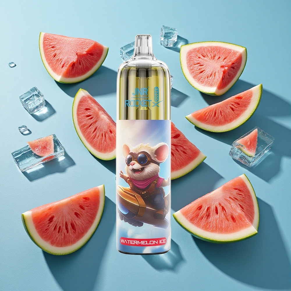 JNR Rocket-X 12400 Puffs Einweg-Vape Wassermelone-Eis mit RGB-Lichtern und 850mAh Akku