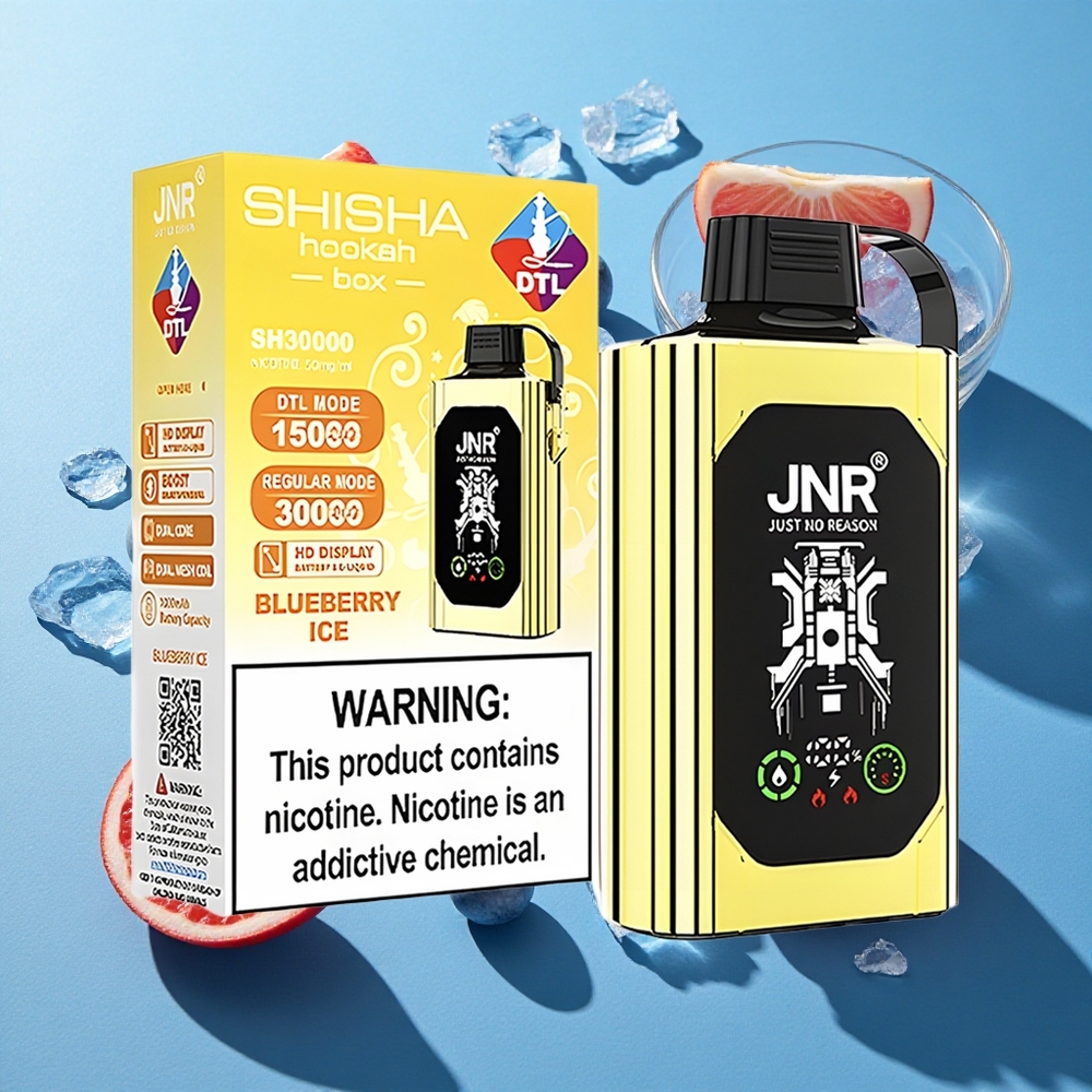 JNR Shisha Hookah Box 20500 Puffs 25ml Dual Mesh Coil Blaubeer-Eis