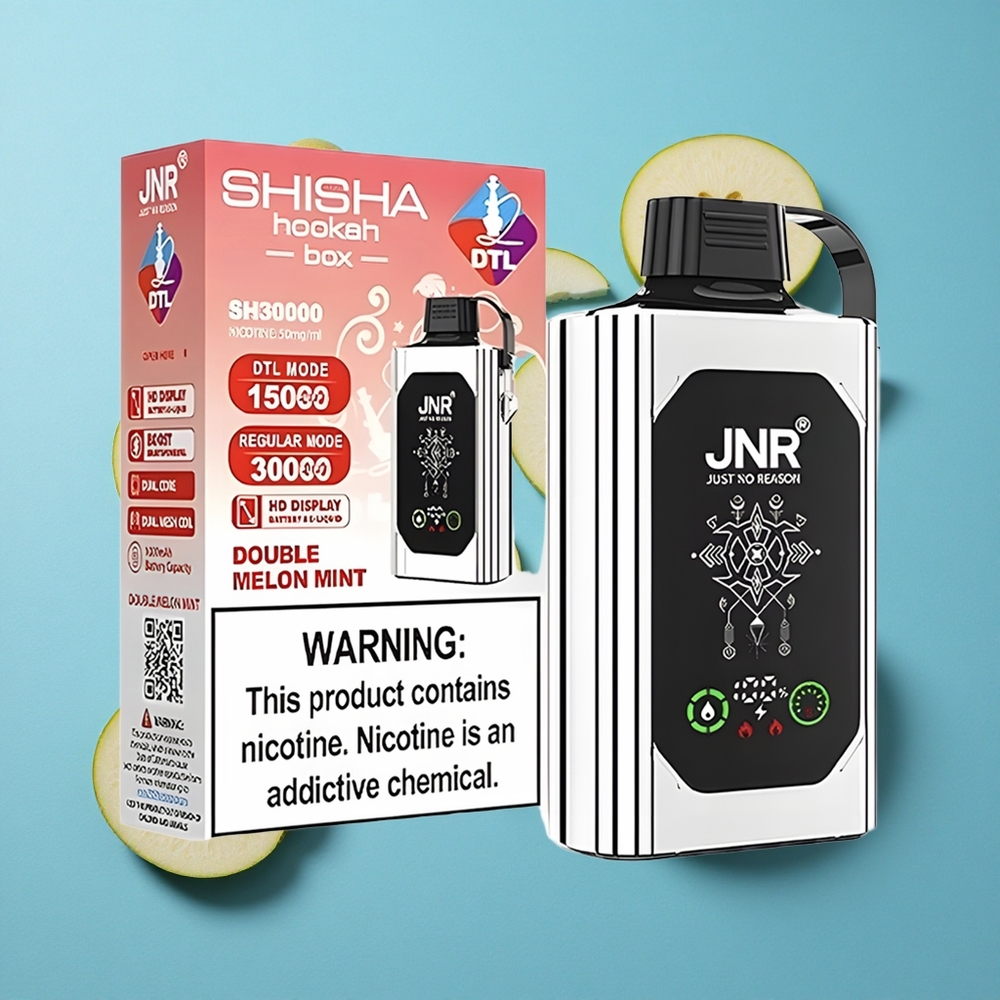JNR Shisha Hookah Box 20500 Puffs Doppelapfel HD Display Dual Mesh Coil & Dual Core 1000mAh Type-C Schnellladung
