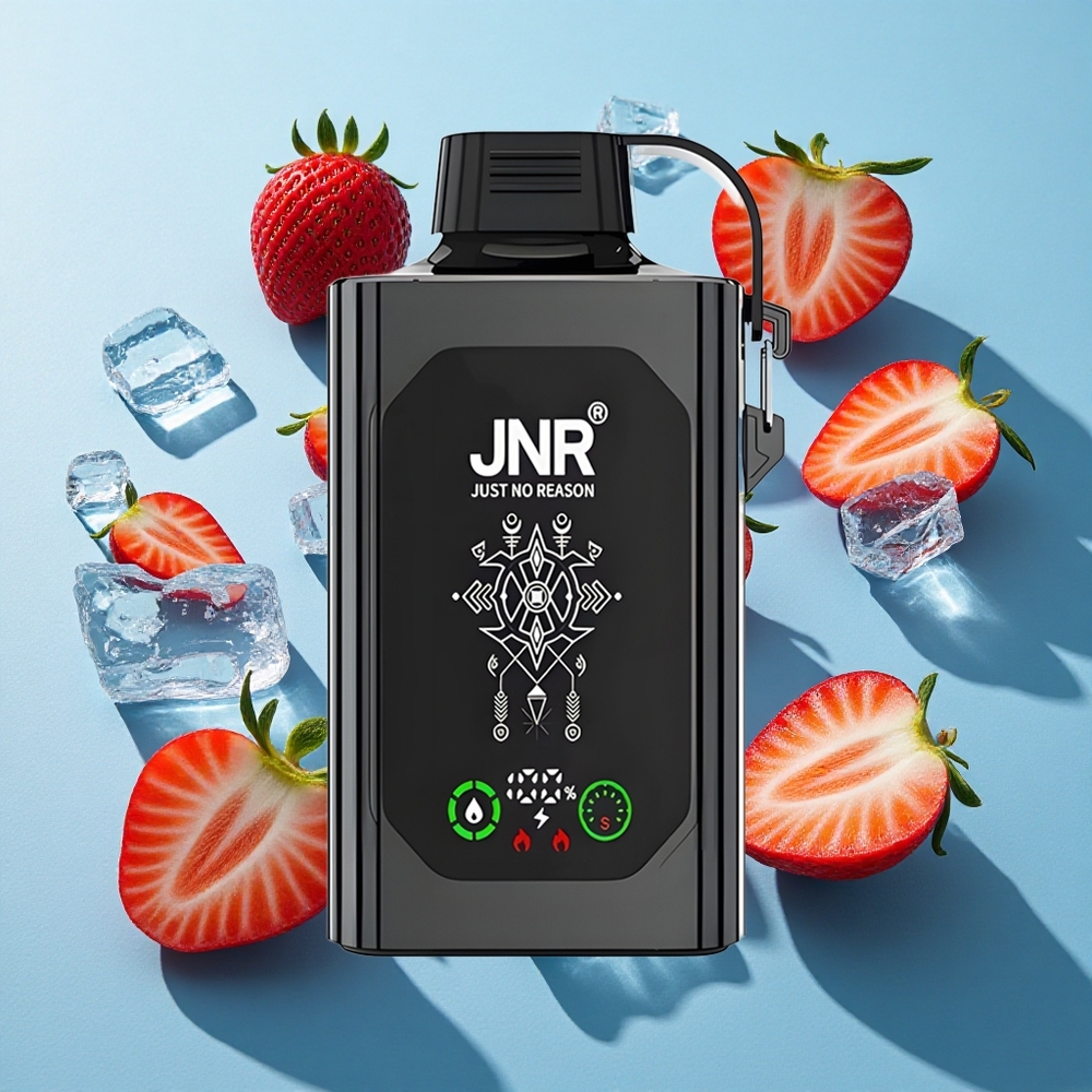 JNR Shisha Hookah Box 20500 Puffs Doppelkern-Mesh Coil 25ml E-Liquid Erdbeer-Eis