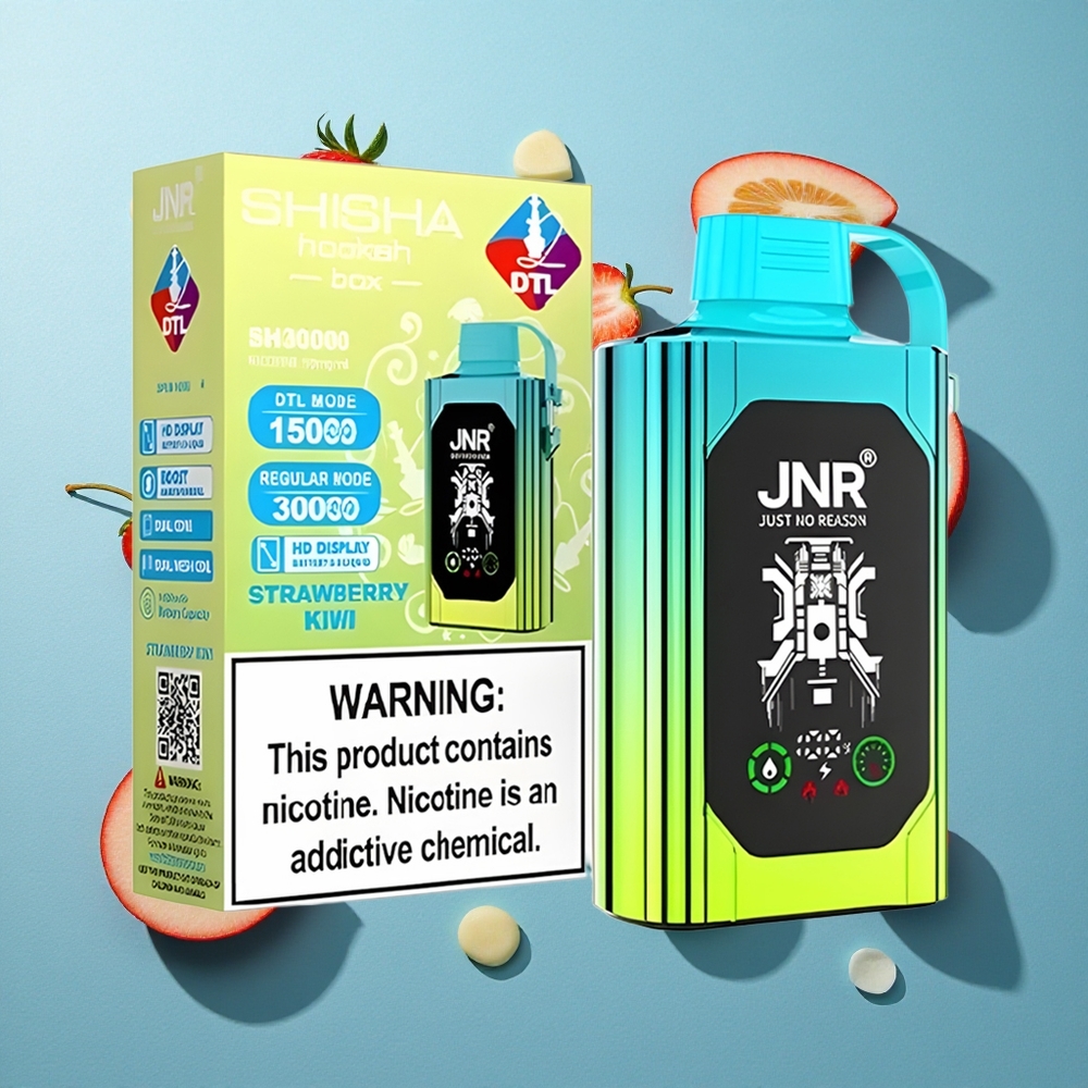 JNR Shisha Hookah Box 20500 Puffs HD Display 25ml Erdbeere Kiwi Typ-C Schnellladung Dual Mesh Coil