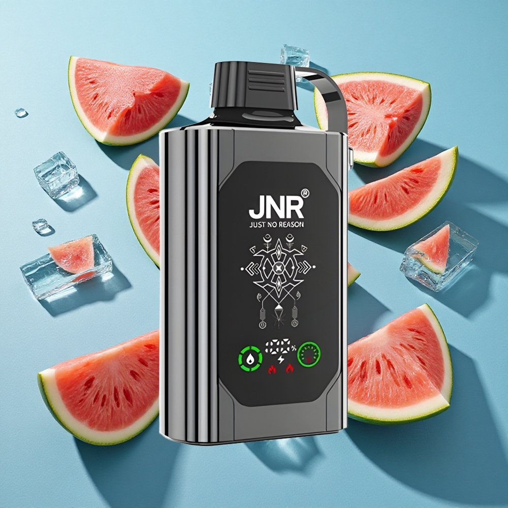 JNR Shisha Hookah Box 20500 Puffs Wassermelone Eis mit HD Display, Dual Mesh Coil & Dual Core, 25ml E-Liquid und 1000mAh Akku