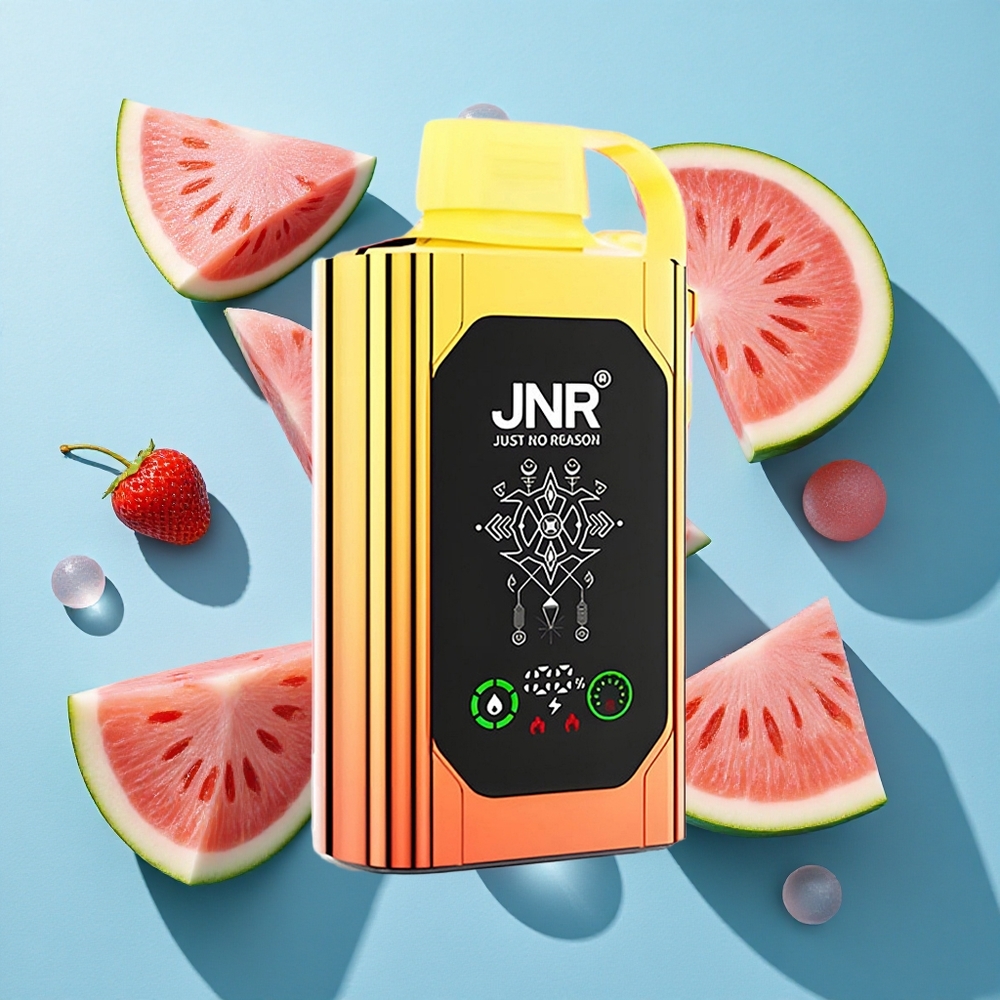 JNR Shisha Hookah Box 20500 Puffs Wassermelone Erdbeere Bubblegum HD Display Dual Mesh Coil Typ-C Schnellladung