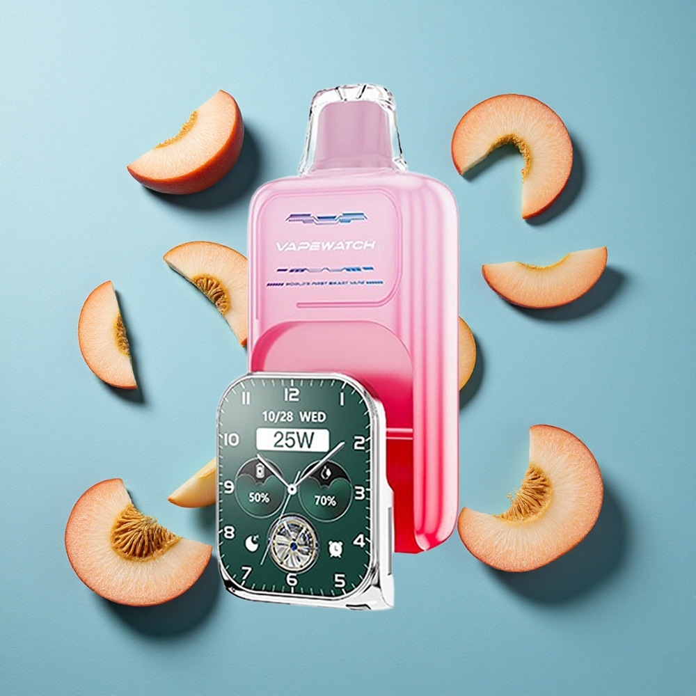 JNR Vape Watch 30000 Puffs 1000mAh Dual Mesh Coil Typ-C Schnellladung Georgia Pfirsich